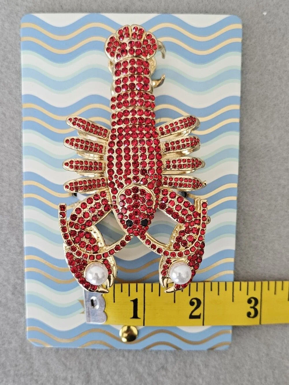 Piper K NWT Red Rhinestone Lobster Claw Hair Clip – Coastal Glam Statement Acces